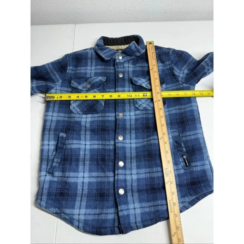 Weatherproof Boy's Sherpa Lined Fleece Button Up Shirt Jacket Sz 10/12 See Notes